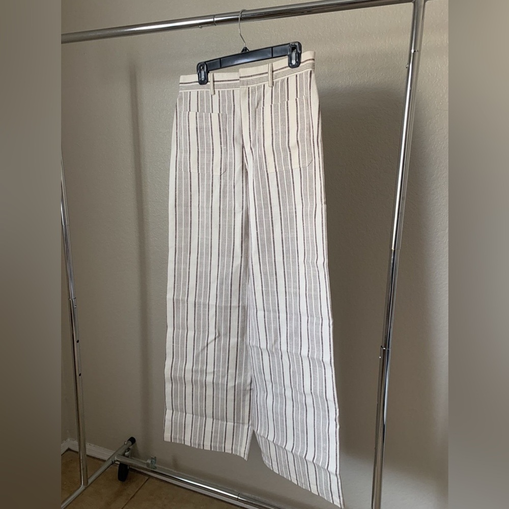 $2600 Dior Cotton-Silk Blend Wide Leg Pants